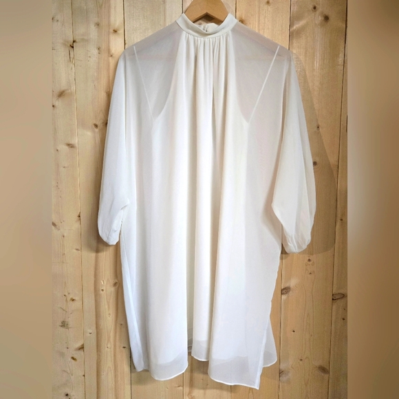 TRINA TURK Rhyme Cocktail Dress, White Halter Sleeveless Sheer Overlay Sz XS NWT - Picture 3 of 12